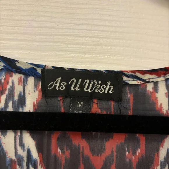 As You Wish Baby Doll Dress Womens MediumV-neck Knee Length Light Weight Boho - Picture 6 of 8